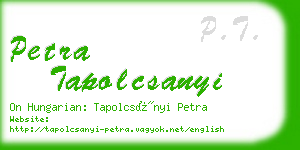 petra tapolcsanyi business card